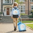 thumbnail image 2 of Gymax 4-Piece Kid's Luggage Set w/ 14'' Carry-on Hardside Spinner Toddler Luggage Blue, 2 of 10