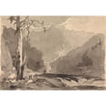 thumbnail image 3 of Thomas Sully 18x14 Black Modern Framed Museum Art Print Titled - Fishermen at a Mountain Stream, 3 of 5