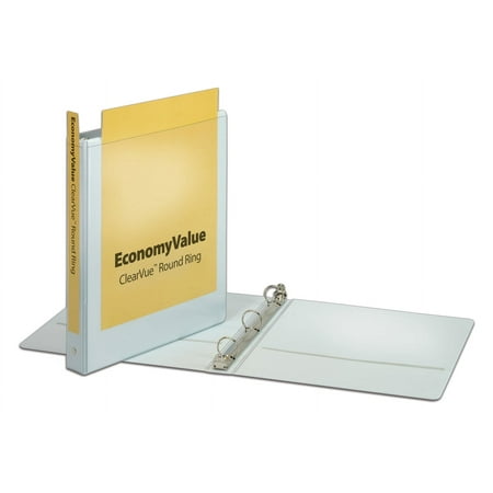 EconomyValue™ ClearVue™ Round Ring Binder  1   w/o Packaging  White