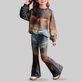 thumbnail image 4 of XZNPDUCQ 4-5 Years Cute Toddler Baby Girls Clothes Set Long Sleeve T-Shirt and Pants Kids 2pcs Outfits A170-Light Purple, 4 of 8