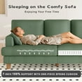 thumbnail image 3 of AAQZ 87" Corduroy Sofa Couch for Living Room, 3 Seater Deep Seat Comfy Couch in a Box, 2 Cushions, 2 Pillows Tool-Free Setup,Green, 3 of 12