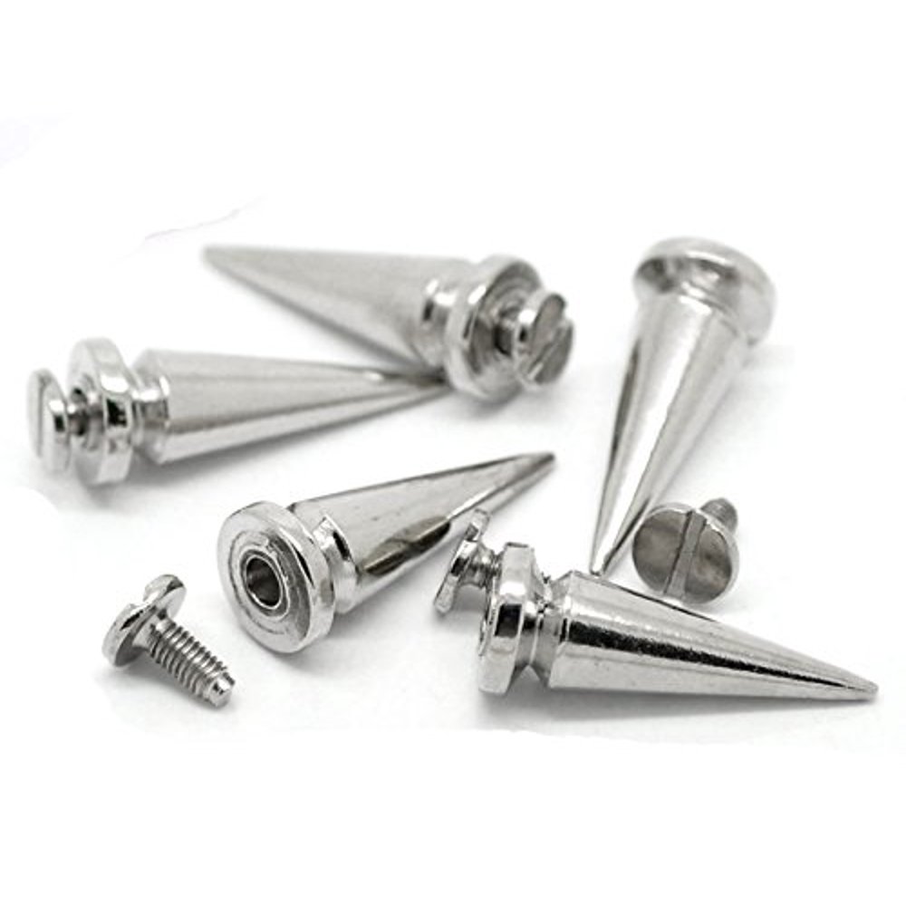 19 Sets Steal Tone Cone Screw on Spike Rivet Studs 25x8mm 1 Inch Spike