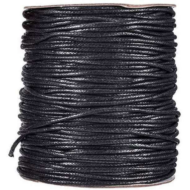 1 rollo de 100 yardas de cordón redondo de algodón encerado de 1 mm para macramé, manualidades y abalorios.