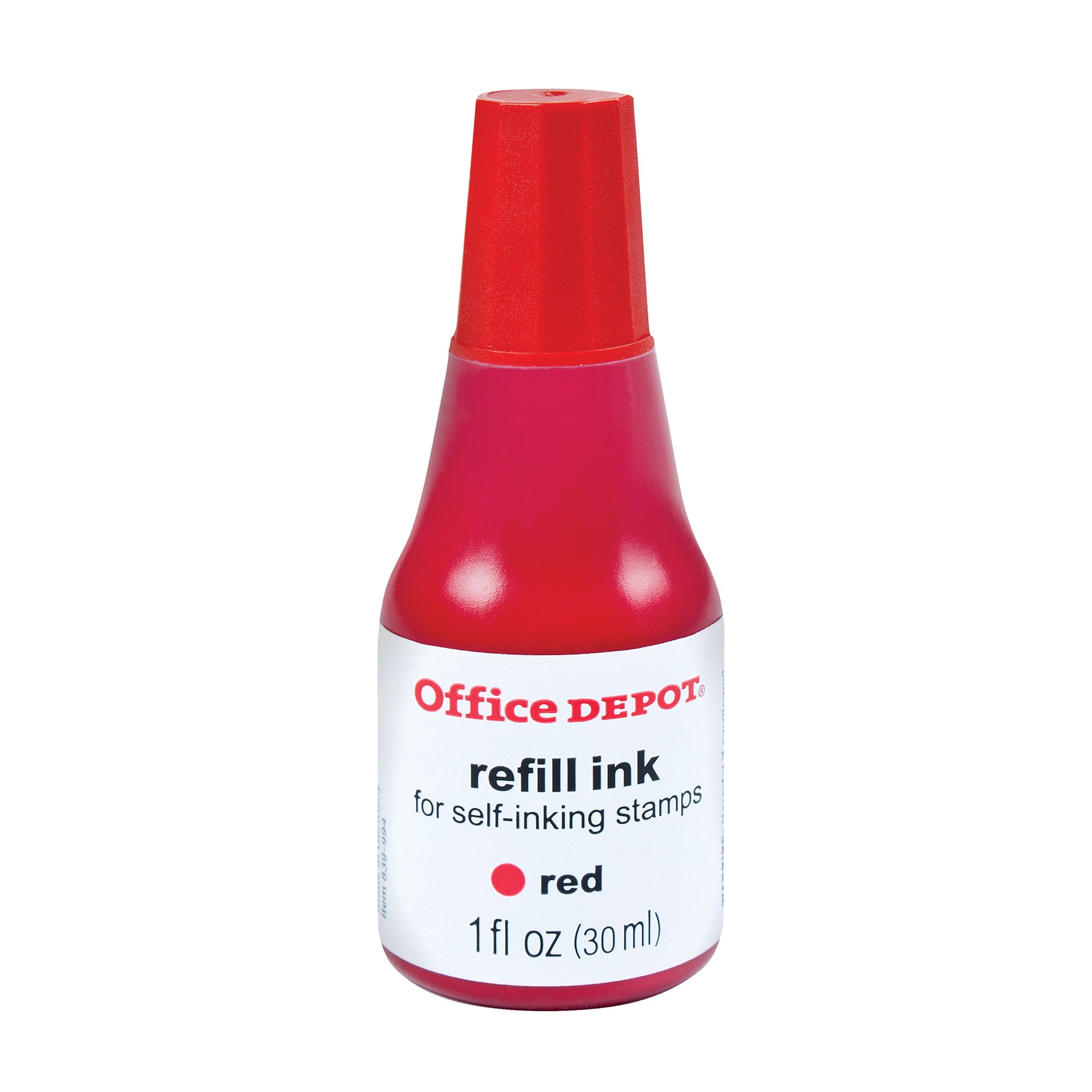 Office Depot SelfInking Refill Ink, 1 Oz., Red, 034208