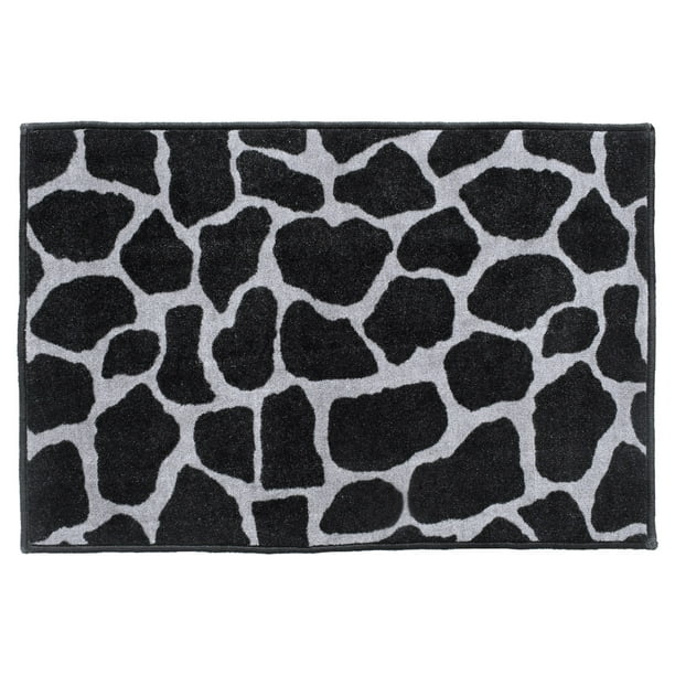 Furnish My Place Animal Print Rug 8 ft. x 12 ft., Giraffe Black Grey