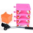thumbnail image 2 of Fdelink Moving Dolly Set,Universal Caster,Upgrade Large Furniture Furniture Movers with 4 Wheels Panel Heavy Duty Furniture Lifter with 4 360° Rotatable Rubber Wheels Furniture Moving,Black Wheel Kit, 2 of 9