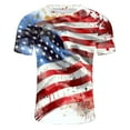 thumbnail image 5 of GERsome Mens 4th of July Patriotic T-Shirt American Flag Short Sleeve Crewneck Tops Loose Fit USA Flag Stars Stripes Graphic Tee S-3XL, 5 of 5