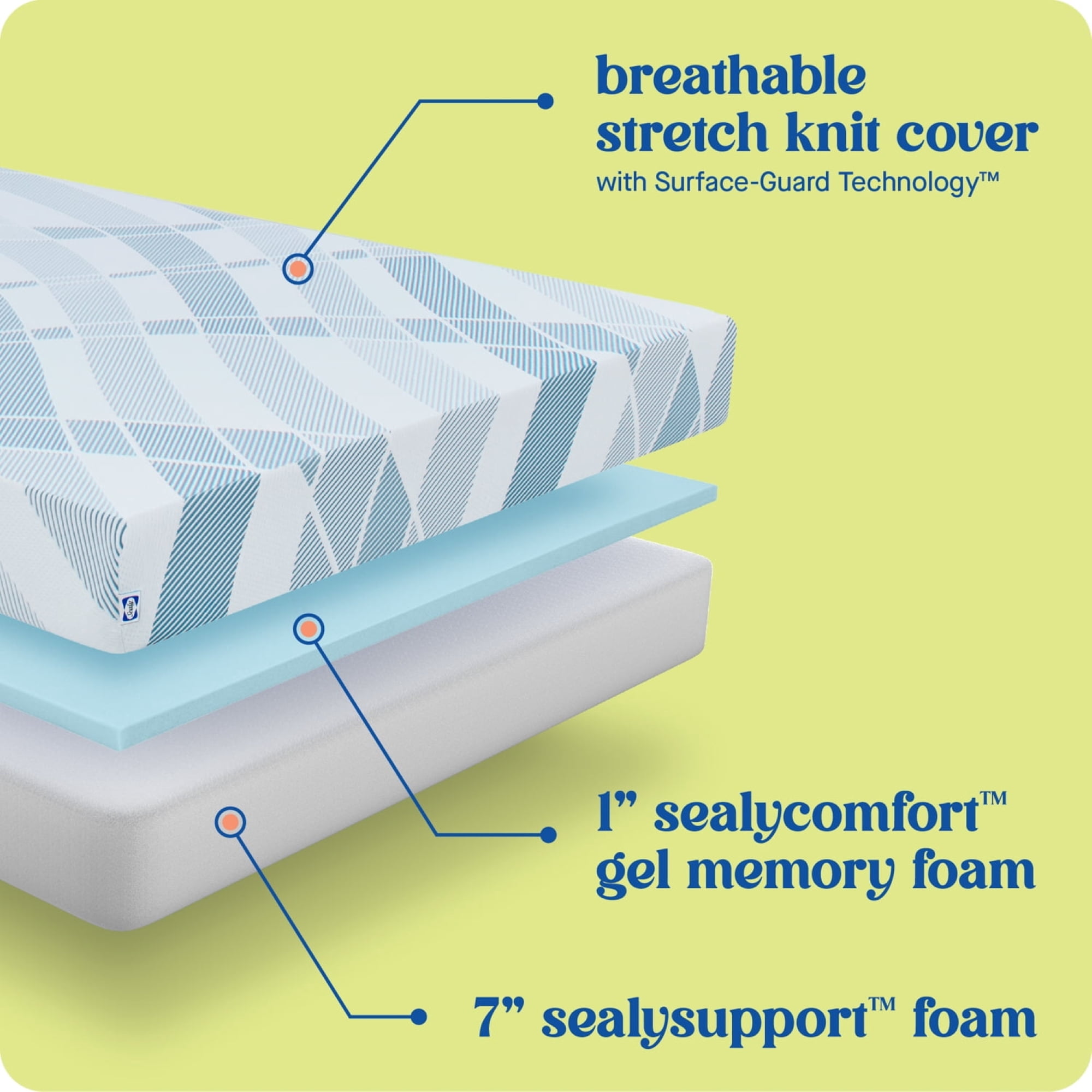 Sealy Dreamlife 8” Twin Gel Memory Foam Mattress-in-a-Box, Adult