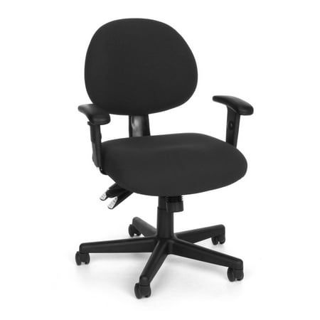 BLACK Model 241-AA 24-Hour Ergonomic Multi-Adjustable Upholstered Task Computer Chair with Arms 250 Lbs Weight