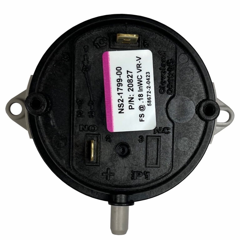 1172197 Gas Furnace Pneumatic Switch, 0.18 WC Draft Sensor Vent Exhaust 1172197 Gas Furnace Pneumatic Switch, 0.18 WC Draft Sensor Vent Exhaust