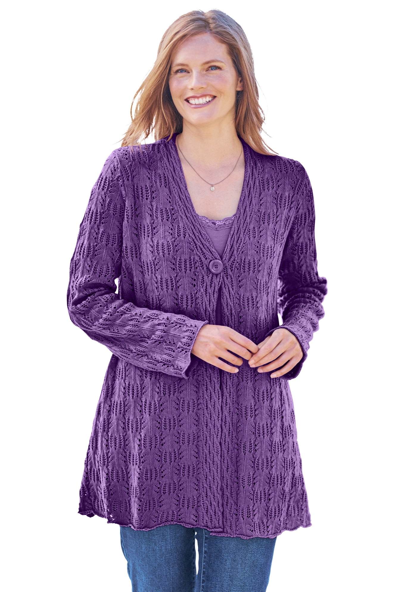 womens lilac cardigan sweater