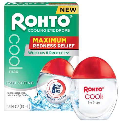 Rohto Cooling Maximum Redness Relief Eye Drops 0.4 Oz, 3 Pack