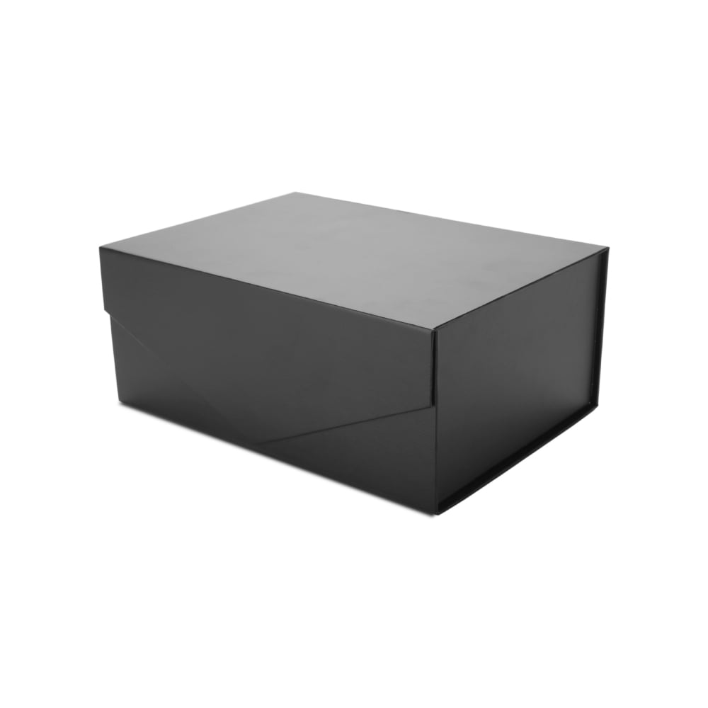 PACKHOME Gift Boxes Rectangular 9.5x7x4 Inches Groomsman Boxes Rectangle Collapsible Boxes with Magnetic Lids for Gift Packaging Matte Black with Embossing, 5 Boxes）