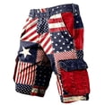 thumbnail image 4 of FUZHIQ Boy's Patchwork Cargo Shorts USA American Flag Graphic 250th Anniversary Vintage Casual Summer Shorts with Pockets,7-8 Years, 4 of 5