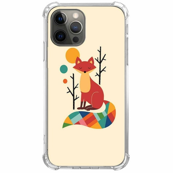 Cute Fox Case for iPhone 14 Pro Max,Aesthetic Art Design Pattern Soft TPU Bumper Case Cover