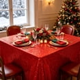 thumbnail image 4 of Sequin Tablecloth 47.24 x 47.24 Inches, Sparkling Polyester Table Cover for Wedding Birthday Party Events, Glitter Decorative Table Linen for Halloween Thanksgiving Christmas Home Decor, 4 of 7