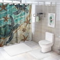 thumbnail image 7 of Orinice  Turtle Shower Curtain Nautical Green Sea Turtles Beach Theme Shower Curtain Set Bathroom Decor with 12 Hooks Waterproof Washable Polyester Fabric for Shower Bathtub 69x72, 7 of 7