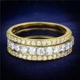 thumbnail image 1 of Alamode TS568-7 Women Gold & Rhodium 925 Sterling Silver Ring with AAA Grade CZ in Clear - Size 7, 1 of 1