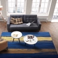 thumbnail image 3 of Area Rugs Indoor Non-Slip Rectangle Rug 5x7 Ft Abstract Art Modern Blue Yellow Oil Painting Theme Rug Rubber Backing Floor Mats Non Shedding Home Decor Carpet for Entryway Living Room, 3 of 8