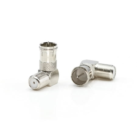 Quicklock Coax Connectors - Push On and Right angle Coax Connector by THE CIMPLE CO | Push On F Connector Male To Screw On Female Adapter – Pack of 4