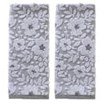 thumbnail image 1 of Juego de Toallas de Mano de Jacquard Floral, Gris, 2 Unidades, 1 of 7