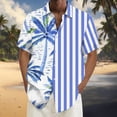 thumbnail image 4 of Camisas De Lino Para Hombre Camisa para hombre Camisa de playa de manga corta holgada informal (Blue, M), 4 of 6