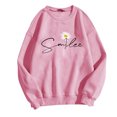 thumbnail image 4 of Wancir Sweatshirts Smile Crewneck Sweatshirt Smile Fashion Casual Letter Print Long Sleeve Shirt Pullover Tops, 4 of 4