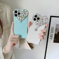 thumbnail image 5 of Allytech Stylish Case for iPhone 12 Pro Max Love Heart Pattern Diamond Sparkle Bling Shiny Soft Shockproof Case for Girls Women For iPhone 12 Pro Max,Mint, 5 of 6