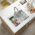 thumbnail image 3 of 30''L x 22''W Drop in Single Bowl Kitchen Sink Scratch-Resistant Nano Finish With Bottom Grid, 3 of 10