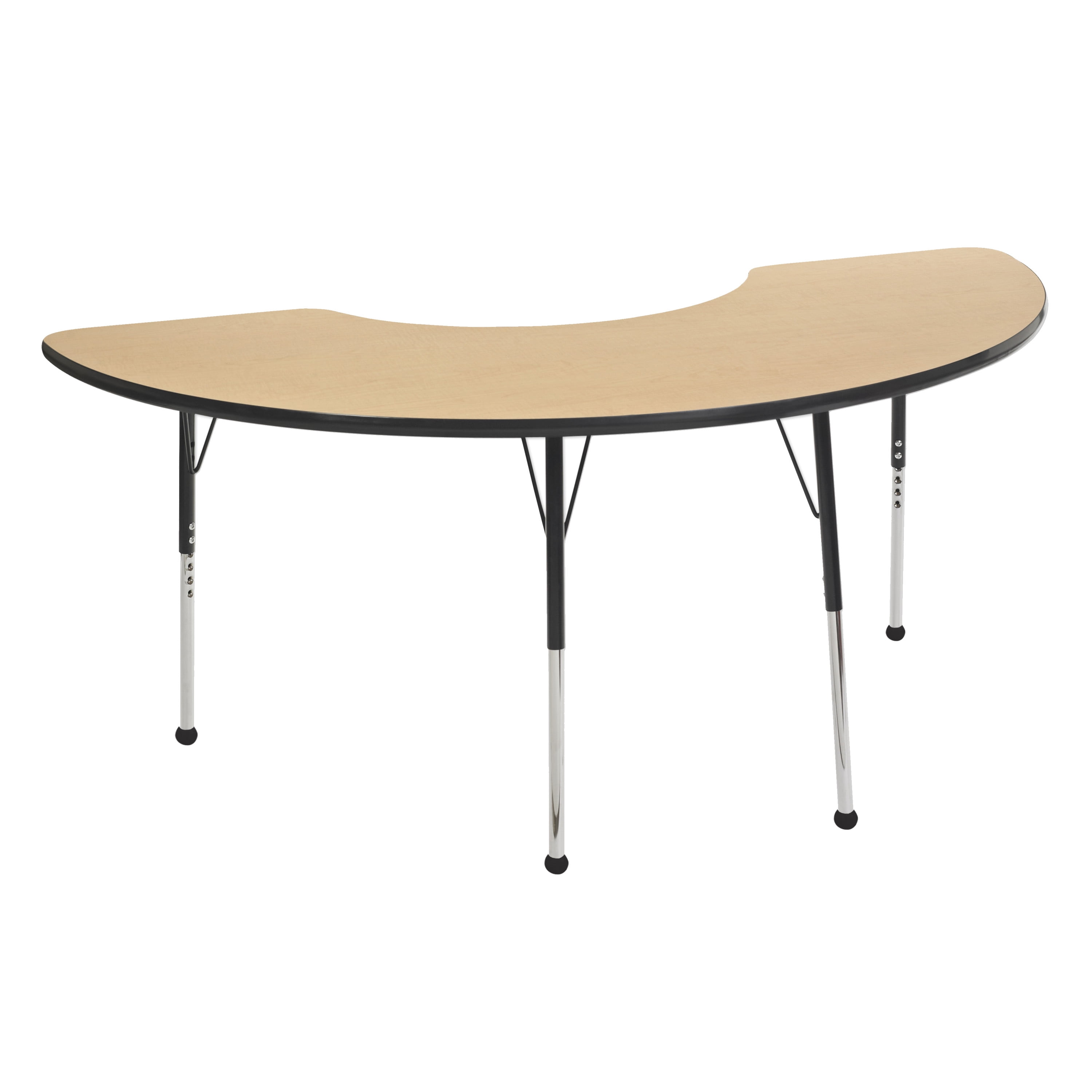 ECR4Kids 36" x 72" Half Moon Shape Activity Table, Toddler Legs w/ Ball