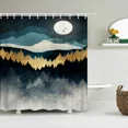 thumbnail image 2 of landscape Shower Curtains Bathroom Curtain Japanese Style Sunset Mountain Forest Scenery Waterproof Bath Curtain with, 2 of 5
