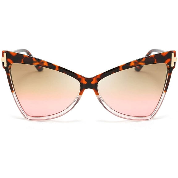 FEISEDY Fashion Women Cateye Sunglasses Retro Oversized Cat Eye Shades Chic Style T Sign B2649
