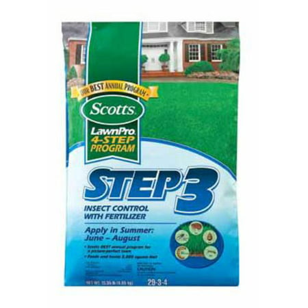 Scotts 33015 Lawn Pro Step 3 Insect Control Plus Fertilizer, 15M
