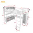 thumbnail image 3 of Full Size Loft Bed Frame with L-shaped Desk and Wardrobe, Metal Loft Beds with Storage Cubes and Shelves, Heavy Duty Bedframe with Bookcase Headboard for Bedroom Guestroom, Off White Color, 3 of 8