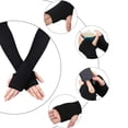 thumbnail image 3 of Guantes largos sin dedos para mujer, calentadores de brazos tejidos con orificio para el pulgar, 3 of 5