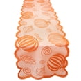 thumbnail image 2 of Table Runner, 71X14 Inch Sheer Lace Fall Table Runner, Pumpkin Halloween Table Runner, Orange Farmhouse Table Runner, Scalloped Harvest Table Linens, for Indoor Fall Home Decor,, 2 of 8
