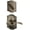 Antique Pewter, variant on Schlage F59 Accent With Camelot Rose Left Hand Interior Active Trim with 12326 Latch and 10027 Strike Satin Nickel Finis