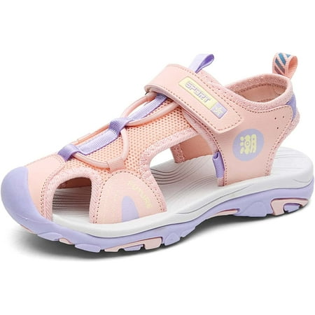 

Boys Girls Breathable Closed Toe Sports Sandals Summer Fashion Water Sandals Lightweight Non-Slip Beach Sandals for Kids
