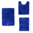 thumbnail image 4 of Clara Clark Non Slip Shaggy Bath Rug Set - 3 Piece Set, Small/Large/Contour - Royal Blue, 4 of 4