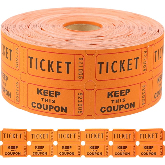 Vosarea Orange Paper Raffle Ticket Roll Versatile Use for Celebrations Games