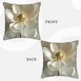 thumbnail image 3 of Xecao Elegant Ivory Flower Print Soft Velvet Decorative Throw Pillow Covers, Square Cushion Cases for Bed, Sofa, Living Room, Car, and Indoor Outdoor Use-18"x18", 3 of 8