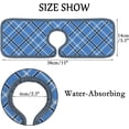 thumbnail image 3 of SKYSONIC Faucet Absorbent Mat 4 Pcs Tartan Plaid Pattern in Blue Black and White Kitchen Faucet Splash Catcher Washable Counter Drying Pads Behind Faucet for Kitchen Bathroom, 3 of 7