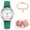 Green-As shows, variant on CxhicLuv Women's Retro Quartz Watch with Luminous Dial, Frosted Leather Strap, Small Round Bracelet Watch with Box, Stylish Gift for Women, Christmas Jewelry & Holiday Accessory Gift for Her