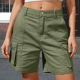 thumbnail image 2 of Bermuda Shorts for Women Cargo Shorts Knee Length Shorts Casual Pants (Green XXL), 2 of 5