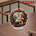 thumbnail image 4 of Rotating acrylic display featuring a nativity scene with Mary Joseph and the Star of Bethlehem within a vibrant wreath of poinsettias and holly, 4 of 8