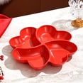 thumbnail image 6 of ZYXWVU Divided Serving Tray Snack Tray Red Sectioned Fruit Nut Tray with Lid for Home Party Holiday Serving Platter Appetizer Organizer, 6 of 6