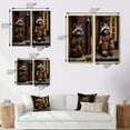 thumbnail image 4 of Designart "Happy Tanuki in Terracotta Tone I" Animals Raccoon Framed Wall Art Set Of 2 - Children's Art Brown Frame Gallery Set For Office Decor, 4 of 6
