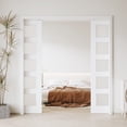 thumbnail image 3 of 72" X 80" Frosted Glass 5-Lite Sliding Pocket Door White Standard Door with Hardware Kit Set, 3 of 8