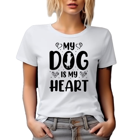 My Dog Is My Heart, Fur Parent or Pet Owner, White T-Shirt, Small