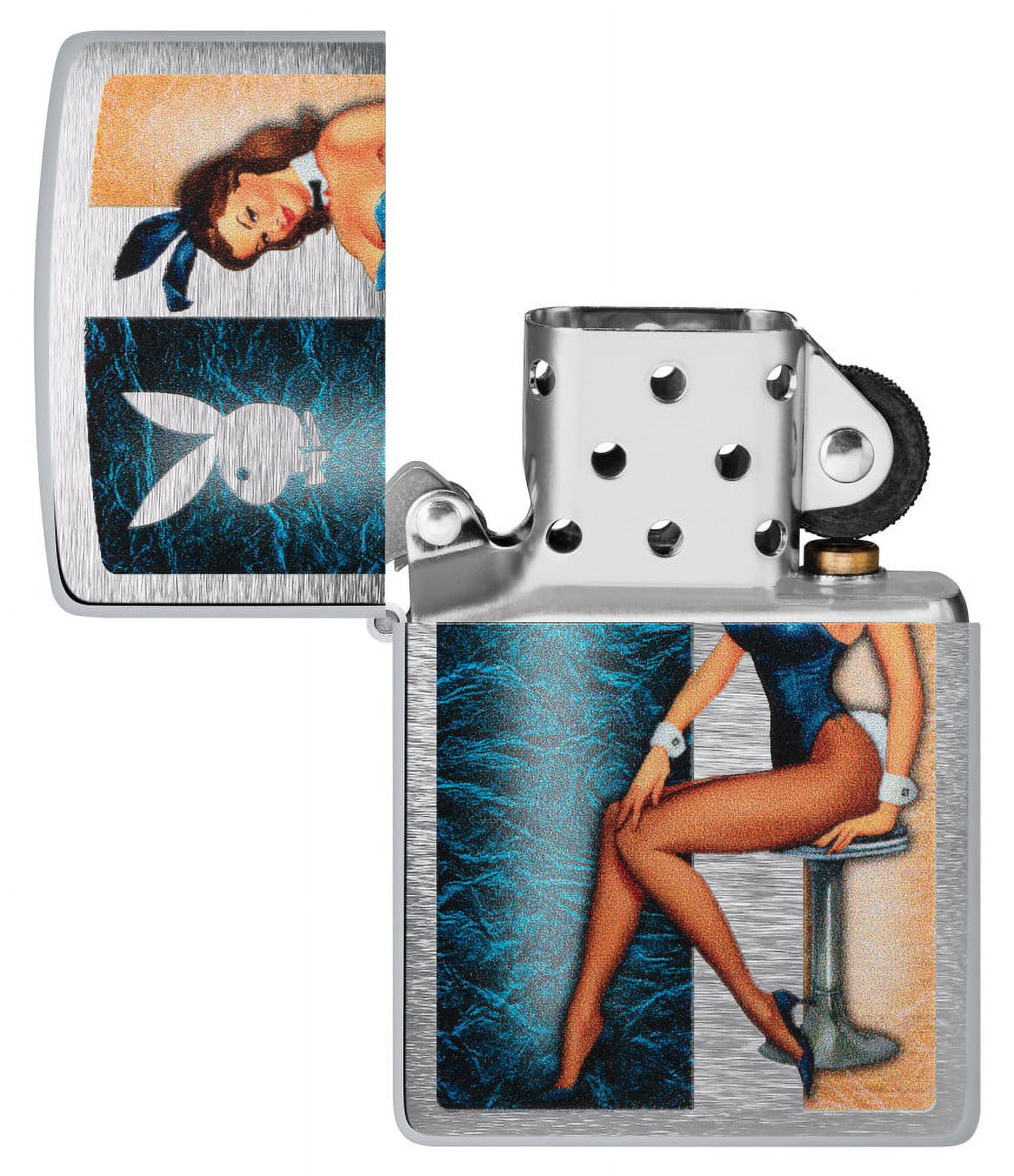 Zippo Playboy Playmate Brushed Chrome Pocket Lighter